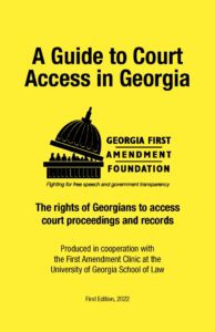 The Georgia First Amendment Foundation "Yellow Book" guide cover.