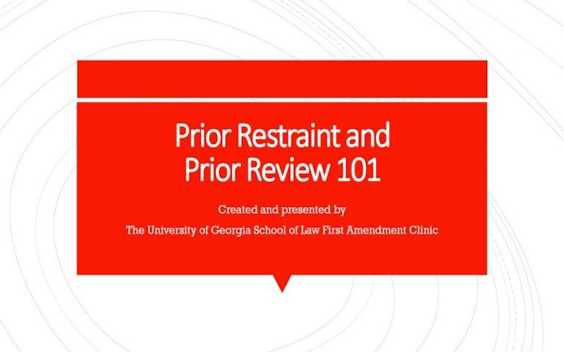 The first slide of the Prior Review and Prior Restraint powerpoint.
